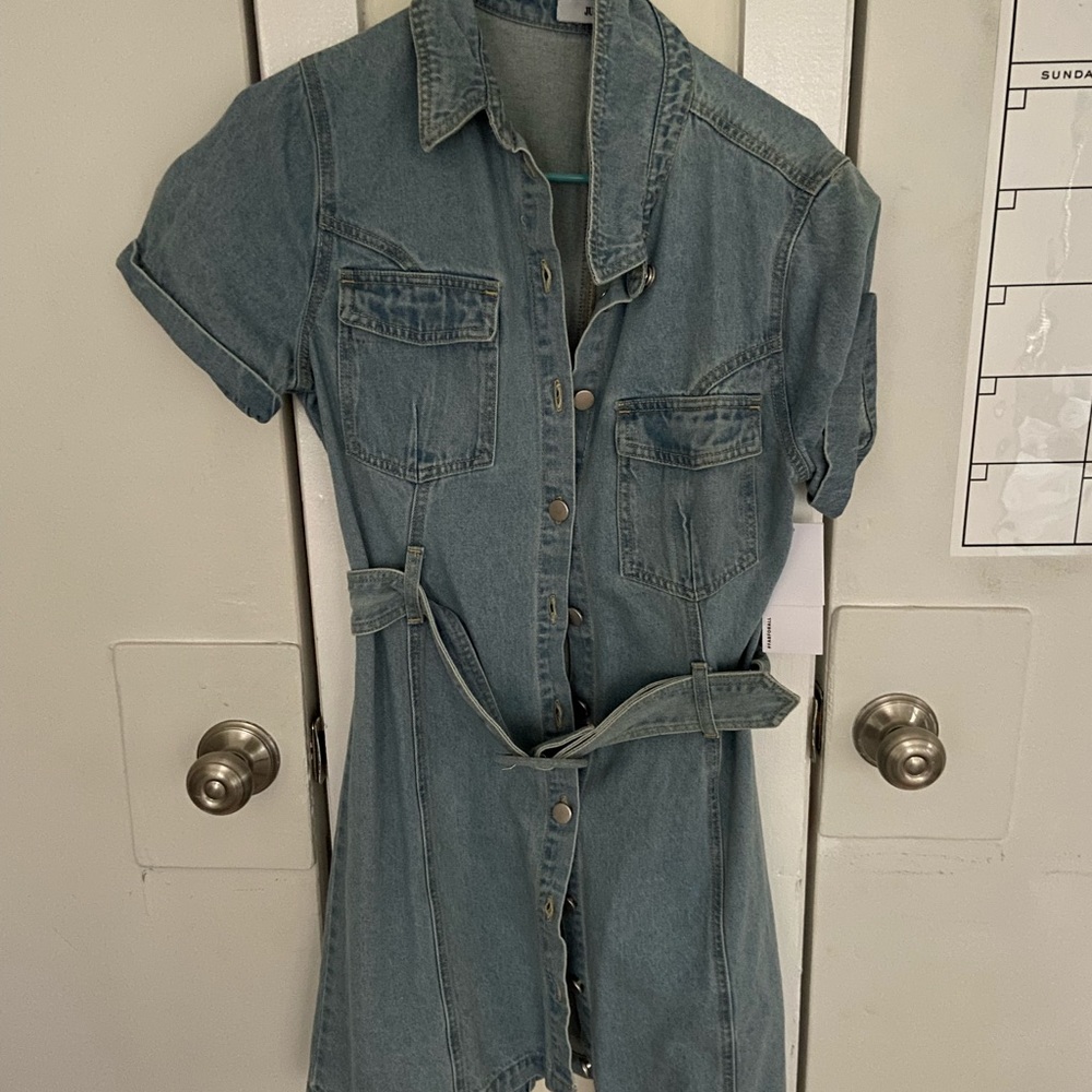 JustFab Belted Jean Dress